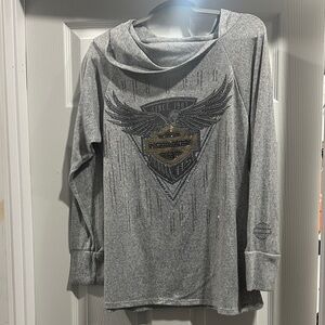 Harley-Davidson Gray Sweatshirt with Winged Logo